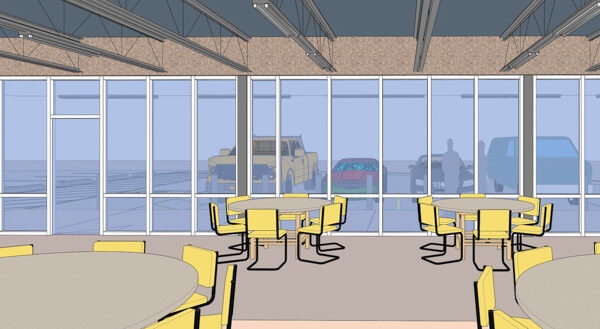 1000 N - Sheet - CR100 - CODE REVIEW - 3D View - LOOKING EAST